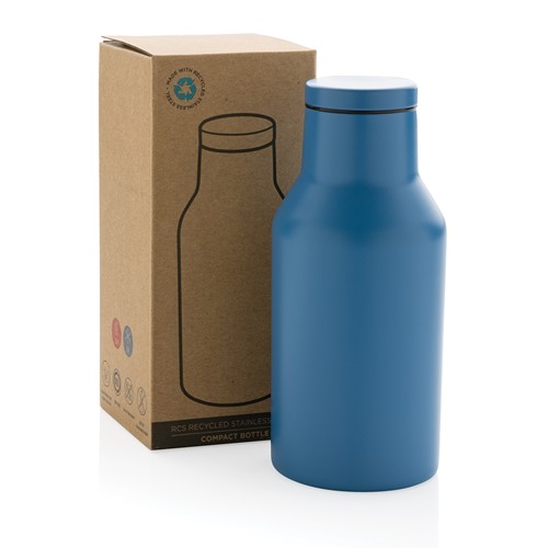 blue Botella compacta de acero inoxidable reciclado RCS