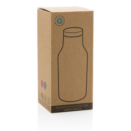 green Botella compacta de acero inoxidable reciclado RCS