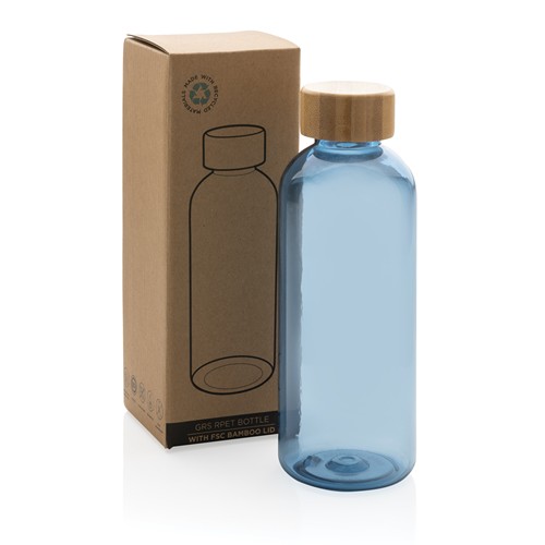 Botella RCS RPET con tapa de bambú