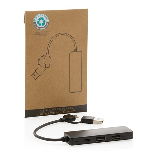 Hub avec double entrée en plastique recyclé RCS - 4