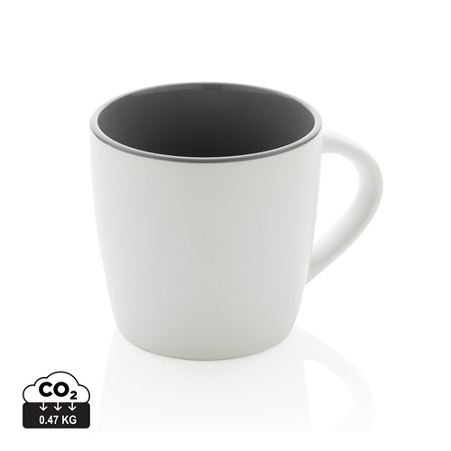 white Taza de cerámica con interior de color 300ml