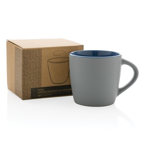 blue Taza de cerámica con interior de color 300ml