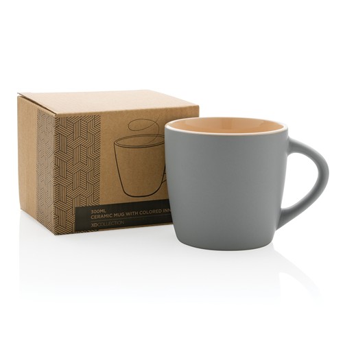 marrón Taza de cerámica con interior de color 300ml