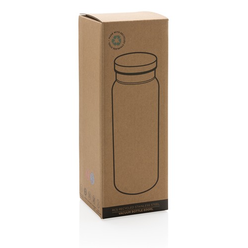 black Botella al vacío de acero inoxidable reciclado RCS 600 ml