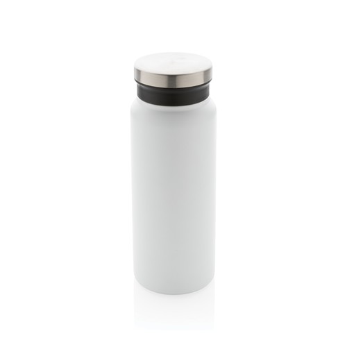 white Botella al vacío de acero inoxidable reciclado RCS 600 ml