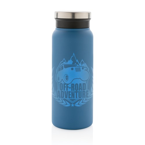 blue Botella al vacío de acero inoxidable reciclado RCS 600 ml