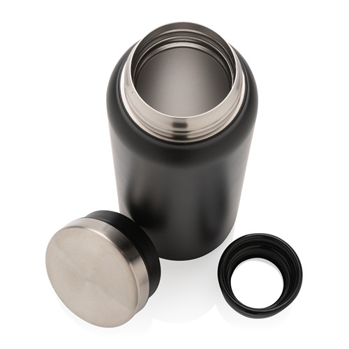 black Botella al vacío de acero inoxidable reciclado RCS 600 ml