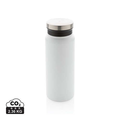 white Botella al vacío de acero inoxidable reciclado RCS 600 ml
