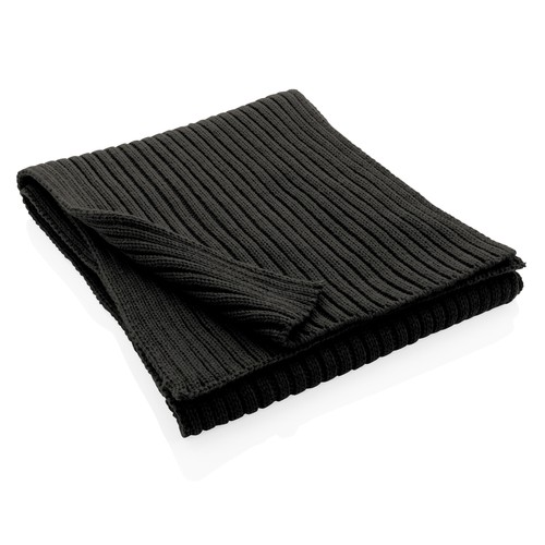 black Bufanda de punto Impact AWARE™ Polylana® 180x25cm