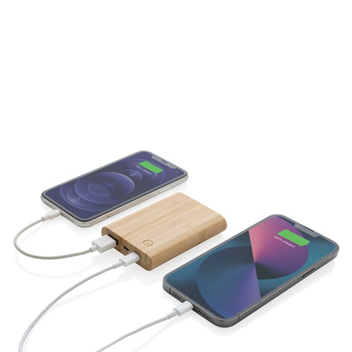 marrón Powerbank de bambú 5.000 mAh