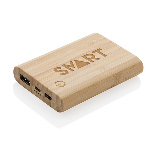 marrón Powerbank de bambú 5.000 mAh