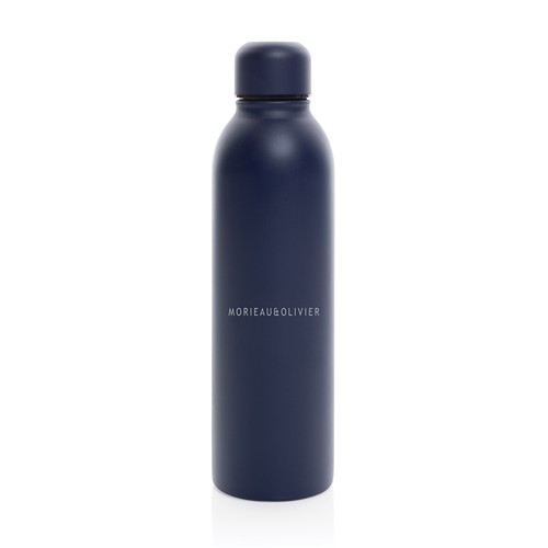 azul marino Botella al vacío de acero inoxidable reciclado RCS