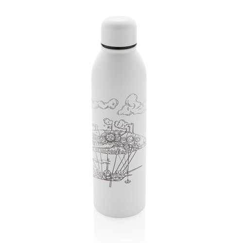 white Botella al vacío de acero inoxidable reciclado RCS