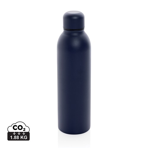 azul marino Botella al vacío de acero inoxidable reciclado RCS