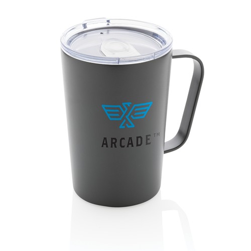 Tasse moderne en acier inoxydable recyclé RCS avec couvercle thumbnail 5
