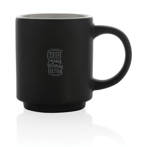 black Taza apilable de cerámica 180ml