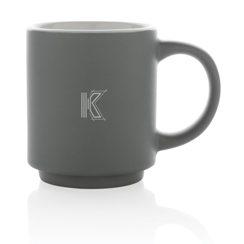 gray Taza apilable de cerámica 180ml