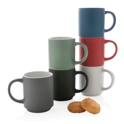 gray Taza apilable de cerámica 180ml