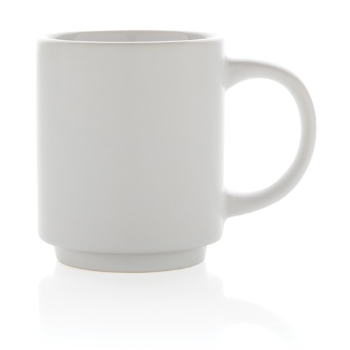 white Taza apilable de cerámica 180ml
