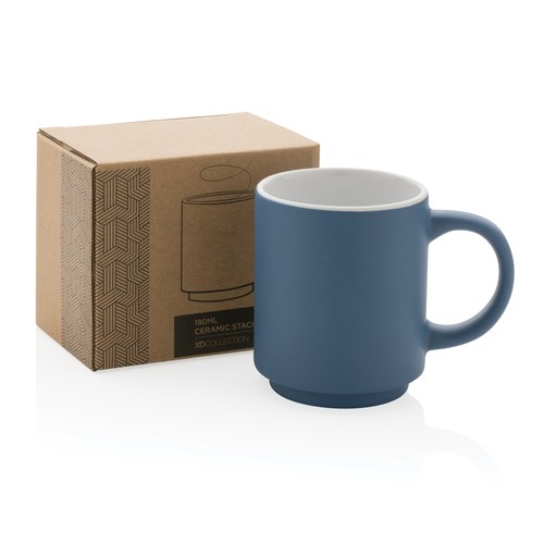 blue Taza apilable de cerámica 180ml