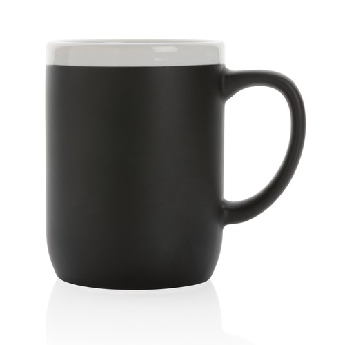 Taza de cerámica con borde blanco 300ml.