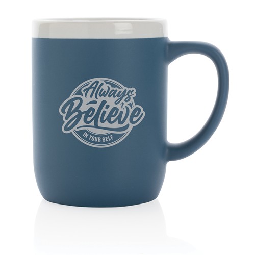 Taza de cerámica con borde blanco 300ml.