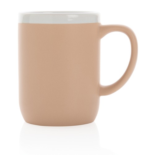 Taza de cerámica con borde blanco 300ml.