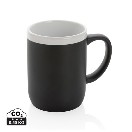Mug 300ml en céramique avec bord blanc - 1