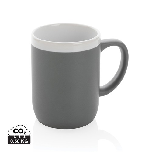 TAZA DE CERÁMICA CON BORDE BLANCO 300ML.