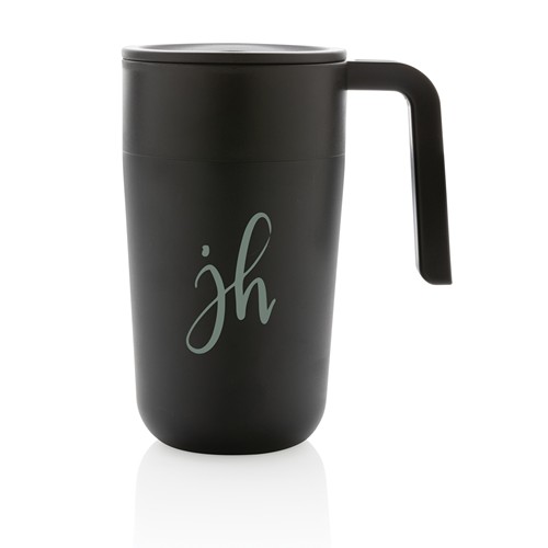 Tasse en acier inoxydable et PP recyclé GRS avec poignée - 11