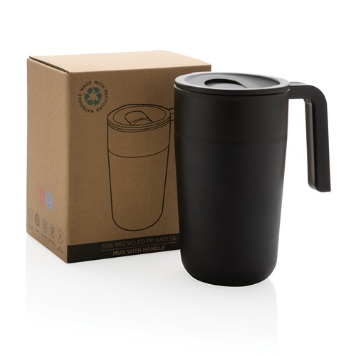 Tasse en acier inoxydable et PP recyclé GRS avec poignée - 3