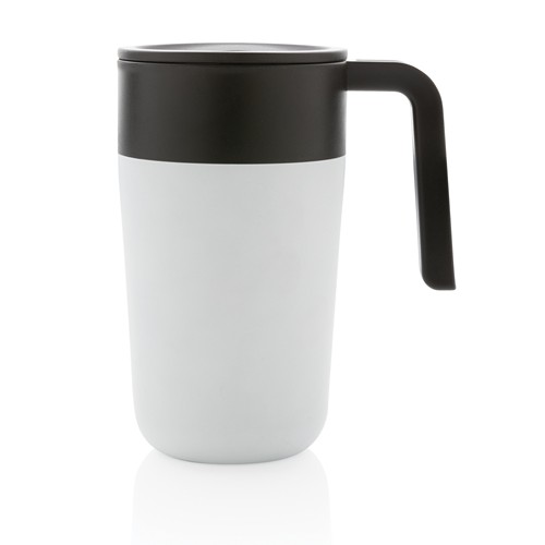 white Taza con asa de PP y SS Reciclado GRS