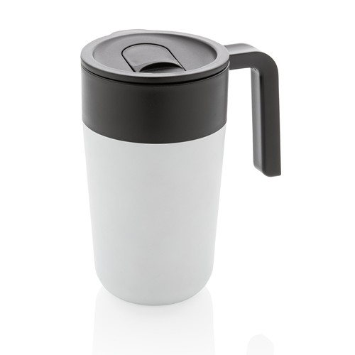 white Taza con asa de PP y SS Reciclado GRS