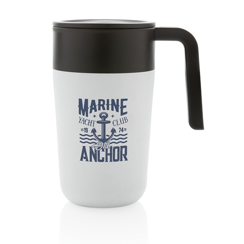 white Taza con asa de PP y SS Reciclado GRS