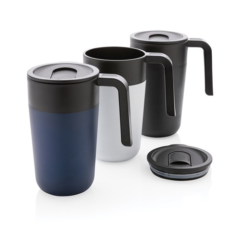 white Taza con asa de PP y SS Reciclado GRS