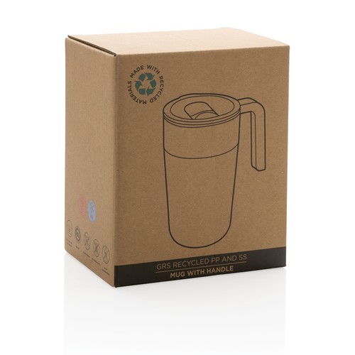 Tasse en acier inoxydable et PP recyclé GRS avec poignée - 12