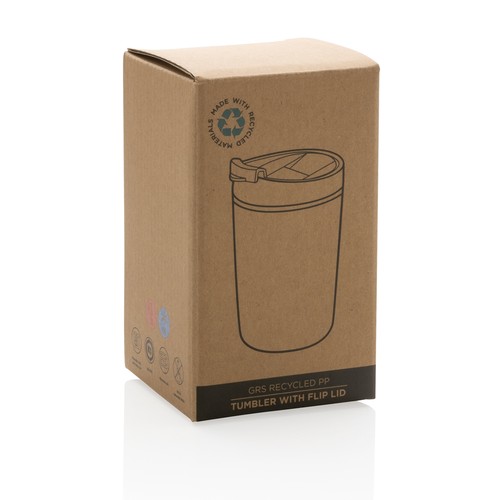 Taza de PP reciclado GRS con tapa de seguridad