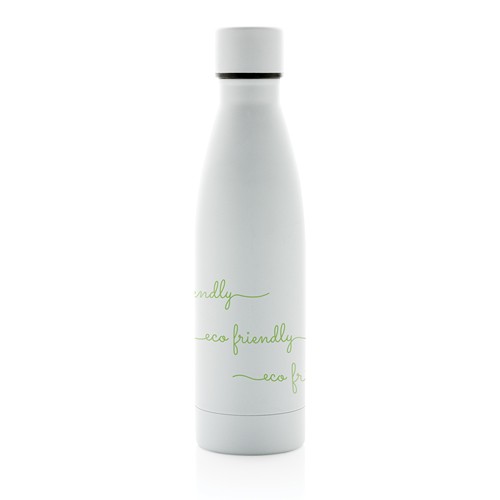 white Botella sólida de acero inoxidable reciclado RCS