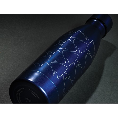 azul marino Botella sólida de acero inoxidable reciclado RCS