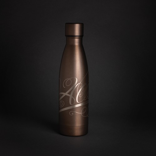 marrón Botella sólida de acero inoxidable reciclado RCS