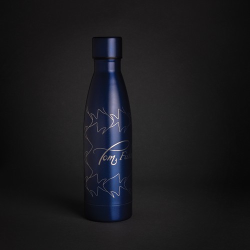 azul marino Botella sólida de acero inoxidable reciclado RCS