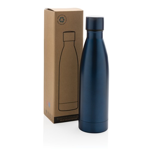 azul marino Botella sólida de acero inoxidable reciclado RCS