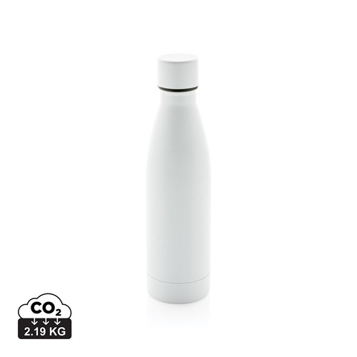 white Botella sólida de acero inoxidable reciclado RCS