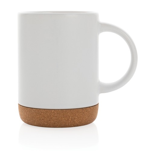 white Taza de cerámica con base de corcho 280 ml