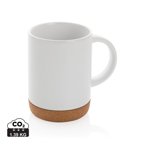 Taza de cerámica con base de corcho 280ml.