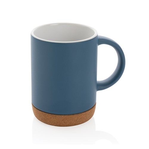 blue Taza de cerámica con base de corcho 280 ml