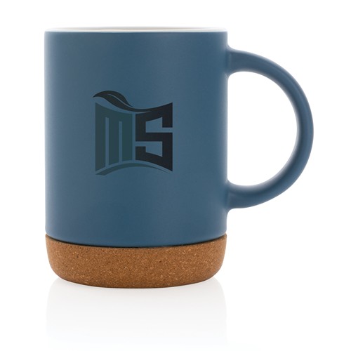blue Taza de cerámica con base de corcho 280 ml