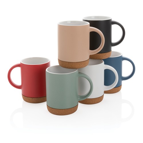 marrón Taza de cerámica con base de corcho 280 ml
