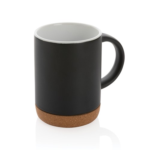 black Taza de cerámica con base de corcho 280 ml