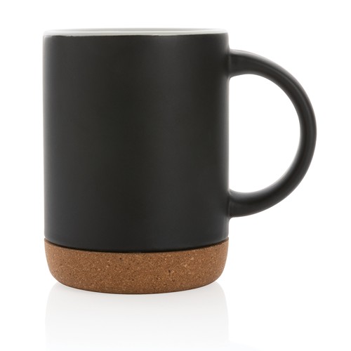 black Taza de cerámica con base de corcho 280 ml